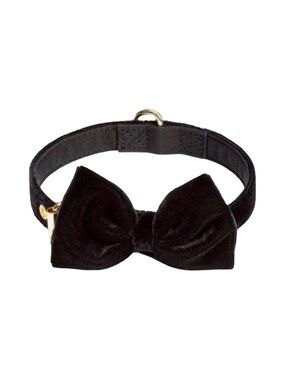 NWT Dog black and gold bow tie velvet collar
